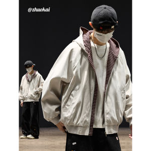 ZHUOKAI | Spring Casual Workwear Jacket Hooded Shoulder-slit Retro Loose