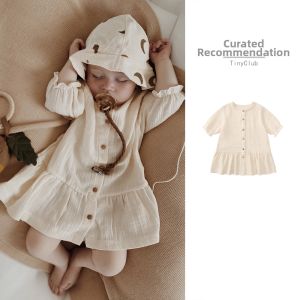 tinyclvb | Pure Cotton Thin Long Sleeve Dress For Girls Spring Autumn