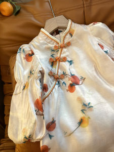 Xiaomumu Girls Cheongsam Spring Autumn Style Baby Clothes Traditional Chinese Costume Dress Floral Pattern Cotton Blend Kids Outfit