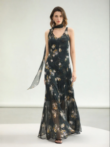 COCOBELLA | Resort Style Floral Print Flared Long Dress