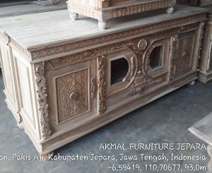 BUFET UKIR KACAMATA KAYU JATI
