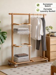 Movable Bedroom Coat Rack Clothes Organizer