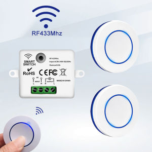 RF 433MHz Remote Control Switch 110V-220V 10A Relay Wireless Controller for LED Light Lamp Home Automation