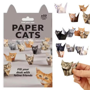 50 Sheets Cat Dog Origami Paper Art Craft Party DIY Decor Handmade Paper Folding Set Christmas Gifts For Cat And Dog Enthusiasts
