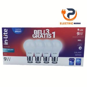 IN LITE LED 3 GRATIS 1 9W / INLITE LAMPU LED 3 FREE 1 9WATT / BOHLAM IN-LITE 3 + 1 9 WATT