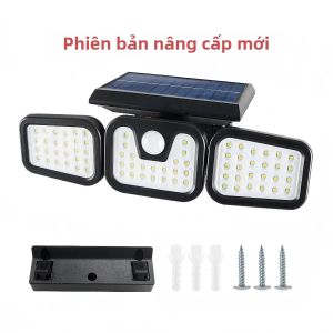 Đèn Năng Lượng Mặt Trời 74 LED Cảm Biến Chuyển Động Chống Nước Đèn Pha Ngoài Trời 3 Chế Độ Đèn Gắn Tường Năng Lượng Mặt Trời Cho Sân Vườn Nhà Để Xe