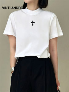 Breathable Cool Design Semi-High Collar T-Shirt Women
