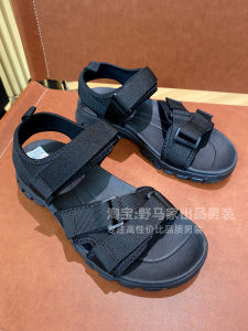 Adjustable EVA Rubber Mens Sandals Comfortable Slip-On Summer Shoes Magic Tape Closure Breathable Upgraded Polyester