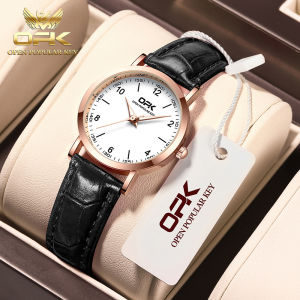 OPK resmi autentik jam tangan wanita terbaru 2025 sederhana santai anti air cermin HD tali kulit hadiah untuk pacar cewek