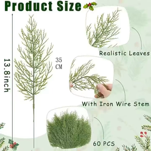 24pcs Wreath Garland Simulation Greenery Garden Fake Bush Artificial Pine Branch Table Centerpiece