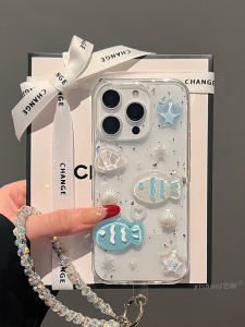 Ốp Lưng iPhone 15 pro Max Bằng Silicon Chống Rơi Chống Sốc Trong Suốt Họa Tiết Biển Hình Con Tôm Hùm Mẫu Mới Dành Cho Nữ