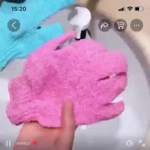 Lightweight household five-finger bath towel bathing gloves bathing expert double-sided scrub upgraded encrypted bathing gloves
