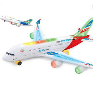 Electronic Airplane Toy with Automatic Rotation & Music Sounds - Aircraft Gift for Boys & Girls Age 3-12