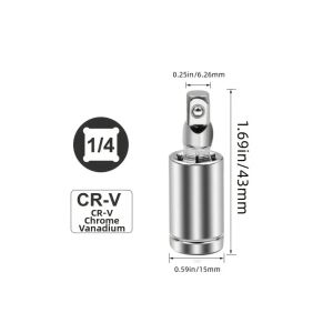 Bộ Khớp Nối Vạn Năng Đầu Xoay 360 Độ Với Thanh Nối Dài Có Thể Uốn Cong Bộ Chuyển Đổi Ổ Cắm 1/4 "3/8" 1/2 "Dụng Cụ Ổ Cắm Góc