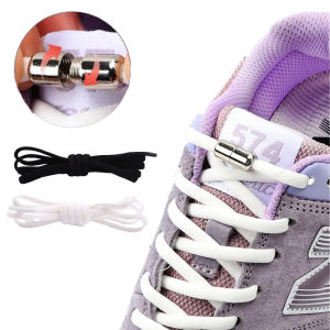 Semicircle No Tie Shoelaces Elastic Shoe Laces Sneakers Shoelace Metal Lock Quick Lazy Laces for Women Man and Kids Shoe Strings