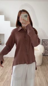 Severli WILA Crinkle Shirt | Kemeja Kerja | Atasan Wanita | Atasan Kemeja