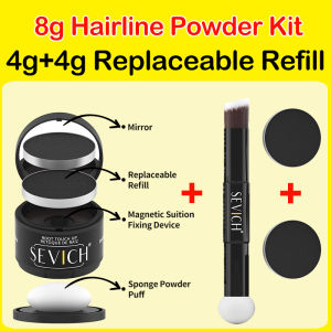SEVICH Replaceable Hairline Powder Kit Refill Hairline Shadow Powder Root Cover Up Hair Concealer Double Ended Makeup Brush