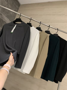 in Blue Double-Sided Velvet T-Shirt Mens Soft Warm Skin-Friendly Pure Color Base Layer Autumn Winter Fashion Standard Fit Long Sleeve round Neck