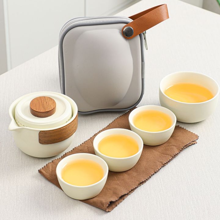 Travel Tea Set Suit Portable Quick Cup One Pot Two Cups Outdoor Tea Making Camping Travel Tea