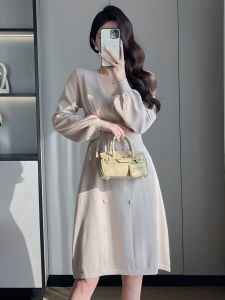SUYE | Elegant V-neck Knit WaistSlimming Skirt