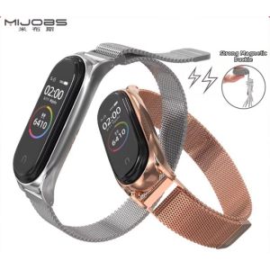 mijobs | Magnetic Milanese Smartwatch Band For Xiaomi Bracelet 11/10/9/8/7 NFC Compatible Stainless Steel S Size