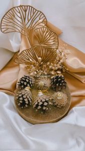 HIASAN BUAH PINUS NATAL / GANTUNGAN PINUS SALJU & GOLD POHON NATAL / ORNAMEN CHRISTMAS TREE