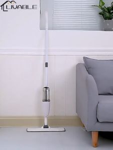 LIVABLE Water Spray Mop 360° Rotating Wet and Dry Dual Use Cleaning Mop Water Spraying Sweeper Carbon Fiber Dust Mops