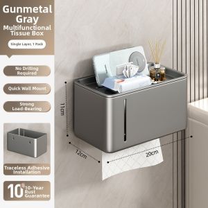 youqin | Drill-Free Waterproof Toilet Paper Holder Wall-Mounted