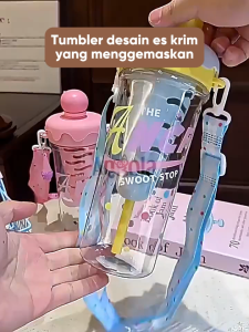 Angola Botol Minum Infused Water W13 Tumblr Es Krim 880ml Tahan Panas & Dingin Desain Lucu