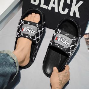 2024 New Mens Slippers Trendy Summer High Fashion Youthwear Outdoor Wearable Anti-slip Sporty Thick Bottomed Comfortable