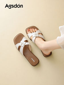 Agsdon | French Style Soft Bottom Summer Wearable One Step Slippers Flat