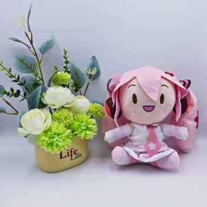 Adorable Hatsune Miku Plush Fluffy Anime Stuffed Doll with Signature Pigtails Cuddly Figure for Collectors & Gift Giving.