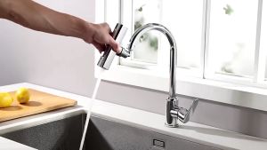 Waterfall Faucet Extender 3 Modes Adjustment Multi-functional Splash Head for Kitchen Bathroom