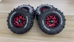 Bộ Mâm Xe RC Kim Loại RED SPIDER 4 Chiếc 95mm 1.9 Inch Có Khóa Hạt Lốp Cao Su Phụ Kiện Nâng Cấp Dành Cho Xe RC Crawler 1/10 TRX4 SCX10 Capra