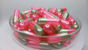 OSPA High Quality Empty Gelatin Capsule Color Pearl light green/pearl fuchsia pink 1000 Capsules Size 0