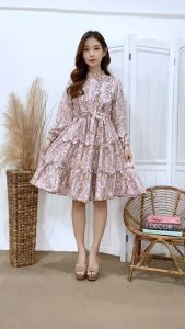 Dress Motif Korean Style HANA / Dress Pesta Kondangan Shakila