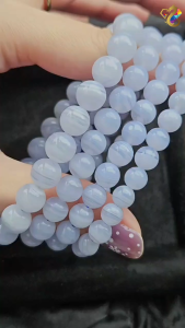 Collection Grade Blue Lace Agate Bracelet - Icy