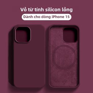 Ốp Sạc Không Dây Magsafe Cho iPhone 15/14/13/12 Pro Max Plus Liquid Silicone Từ Tính Vỏ Mềm Chống Trầy Xước Chống Bụi Chống Trượt Phụ Kiện Điện Thoại