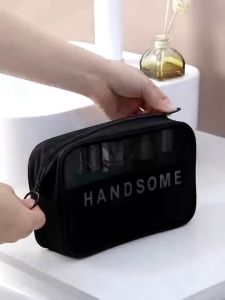 Double.lucky กระเป๋าเครื่องสำอางแบบตาข่าย กระเป๋าจัดระบียบ สำหรับใส่เครื่องสำอาง