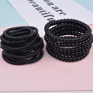 High Elastic Durable Rubber Band Girls Hair Tie Phone Line Hair Ring Electric Coil Thin Small Size Hair String Hair Rope