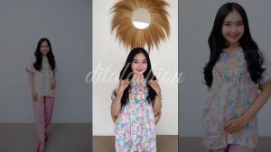 Daster Bordir One Set By Ditafashion Kombi Corak Non Busui Katun Rayon Viscose Premium Jumbo Adem