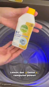 「Dettol Same model」Urolu 5-6ln1 Kill 99.9% of Bacteria Strong Washing Machine Cleaner 250mL Lemon