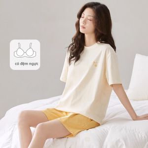 Bộ đồ ngủ nữ MiiOW Cat Person vải cotton có đệm ngực thoải mái rộng rãi