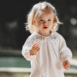 OAK FAMILY | Cotton Ruffled Sleeve Long-Sleeve Baby Girls T-Shirt White