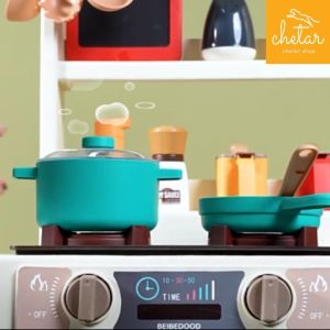 ชุดครัว ครัวเด็ก จำลอง 49 ชิ้น สูง 85 ซม. มีเสียง มีไฟ น้ำไหล สีไอน้ำ ครัวของเล่น ครัว