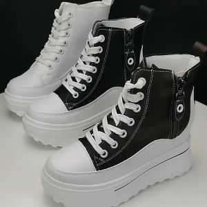 Giày Bốt Đế Xuồng Kéo Khóa 8.5CM PB739-4128