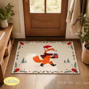 VIKAMA Giáng Sinh Chó Dachshund Thảm Chùi Chân Chống Trơn Trượt Chống Mài Mòn Phong Cách Hiện Đại Thảm Trải Sàn Cho Lối Vào Hiên Nhà Trang Trí Nhà 100% Polyester