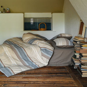 HUINEIJIAFANG | Minimalist Klein Blue Pure Color Water Washed Cotton Bed Linen Set