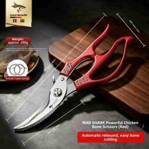 Mad Shark | Powerful Chicken Duck Goose Bones Multi-function Kitchen Scissors Stainless Steel