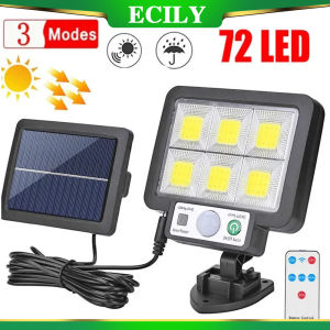 Ecily LED năng lượng mặt trời chia Đèn tường 3 chế độ cảm biến chuyển động chống nước đèn vườn đèn đường Đèn năng lượng mặt trời cho nhà để xe Tường An ninh ánh sáng